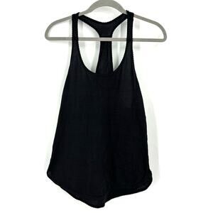 Lululemon Racerback Tank Top Black Metallic Strips Size XS/S